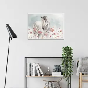 Wild Horses I by Lisa Audit - Painting White Framed Paper Print / 55cm H x 80cm W x 2.3cm D