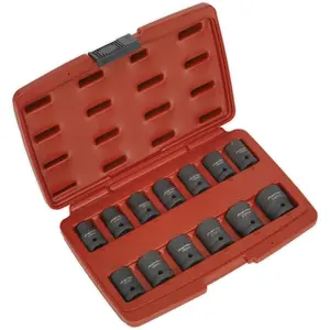 High-Quality 13 Piece Impact Socket Set - 1/2" Drive with Chromoly Steel Construction