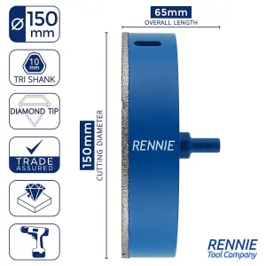 150mm Diamond Hole Saw Drill Bit For Tiles, Ceramic, Porcelain. Holesaw