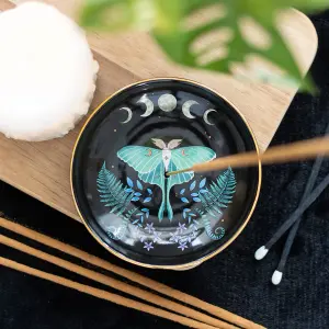 Ceramic Incense Stick Holder - Luna Moth Design