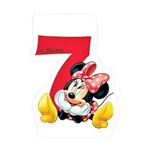 Disney Cafe Minnie Mouse 7th Birthday Candle White/Red (One Size)