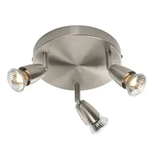 Luminosa Amalfi 3 Light Spotlight Satin Nickel, GU10