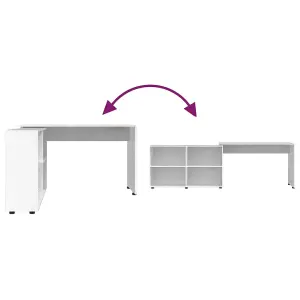 Berkfield Corner Desk High Gloss White Engineered Wood