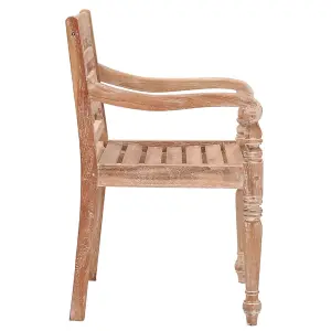 Berkfield Batavia Chairs 2 pcs White Wash Solid Teak Wood