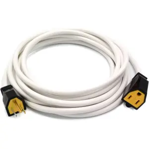 HDIUK North American USA Mains Extension Lead 3 Wire NEMA 5-15 white (15 Metres)