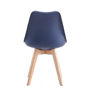 Single Dining Chair with Solid Wooden Legs and Seat Cushion Pad - Eva by MCC