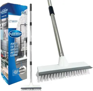 Floor Squeegee Brush Long Handled for Indoor or Outdoor Tile and Wood Surfaces