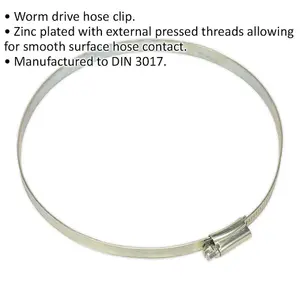 30 PACK Zinc Plated Hose Clip - 140 to 160mm Diameter - External Pressed Threads