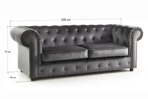 Furniture Stop - Asha 3 Seater  Deluxe Velvet Sofa