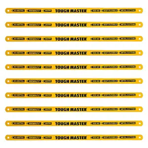 TOUGH MASTER Hacksaw Blades 24 TPI Bi-Metal Blades for 300mm Hacksaw Frames - 10 Pieces (TM-HSB124)