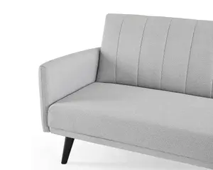 Clinton Light Grey Fabric L Shape Sofa Bed