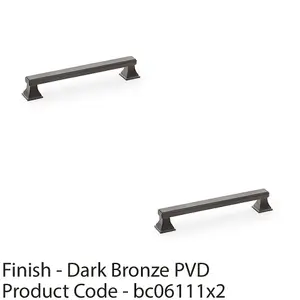 2 PACK - Chunky Square Pull Handle - Dark Bronze 160mm Centres SOLID BRASS Drawer Door