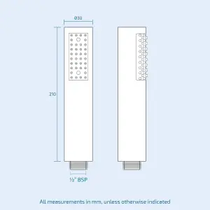 Calla Concealed Slim Overhead Shower Head 3 Dial Thermostatic Valve And Pencil Handset