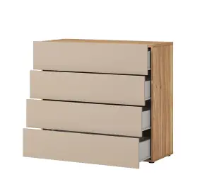 Versatile Impressio 27 Chest of Drawers 1000mm x 910mm x 410mm in Oak Mauvella & Congo - Compact Storage Solution