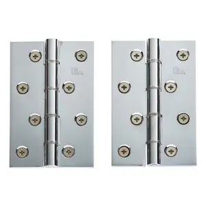 10.2cm H x 6.7cm W Butt Bearing Pair Door Hinges Polished Chrome