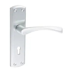 Timco - Zeta Lock Handles - Satin Chrome (Size 175 x 45 - 2 Pieces)