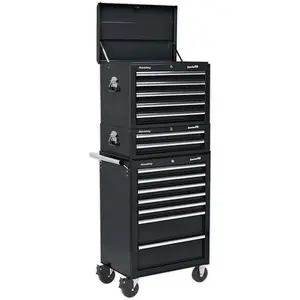 Heavy Duty 14 Drawer Tool Chest and Rollcab Bundle in Black