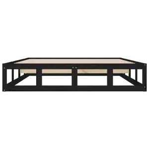 Berkfield Bed Frame Black 120x190 cm Small Double Solid Wood