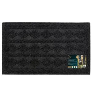 JVL Knit Rubber Backed Indoor Doormat, 45x75cm, Charcoal