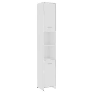 Berkfield Bathroom Cabinet White 30x30x183.5 cm Engineered Wood