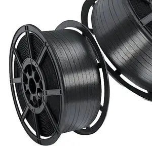 1 Coil of 12mm Wide 1000 Metres Per Coil 310kg Brake Strength Polypropylene Black Plastic Hand Pallet Strapping Coil