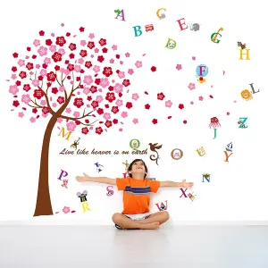 Walplus Combo Kids Huge Pink Tree Wall Sticker - Flowers PVC