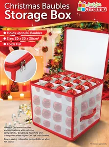 64 Bauble Storage Box For Set Of 64 Baubles Christmas Tree Decoration Organiser