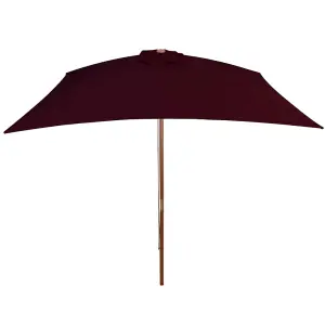 Berkfield Outdoor Parasol with Wooden Pole Bordeaux Red 200x300 cm