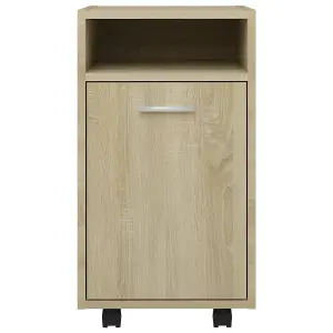 Berkfield Side Cabinet with Wheels Sonoma Oak 33x38x60 cm Engineered Wood