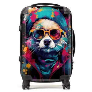 Multi Coloured Splashart Dog Suitcase - Cabin