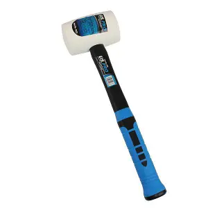 US PRO Tools 32oz White Rubber Mallet Non Marking Hammer Face Fibreglass 4522