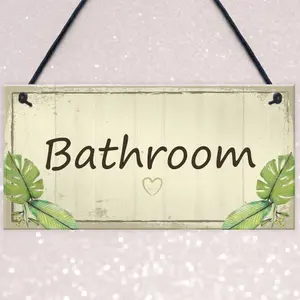 Red Ocean Bathroom Sign Men And Women Bathroom Loo Toilet Door Sign Shabby Chic Wall Plaque Home Decor