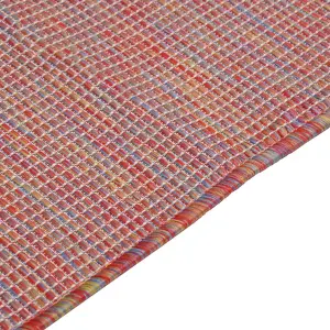 Outdoor Flatweave Rug 80x250 cm Red