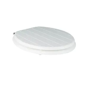 GoodHome Nicolina White Round Standard close Toilet seat