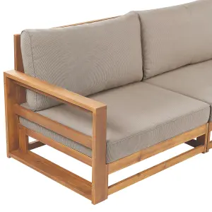 Garden Sofa TIMOR FSC Certified Acacia Wood Light Wood 3 Seater