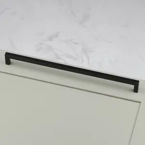 320mm Matt Black Cabinet Handle Square Cupboard Door Drawer Pull Wardrobe Furniture Replacement Upcycle