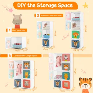 Costway 8-Cube Baby Closet Dresser Portable Kids Wardrobe Children's Storage Organizer