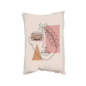 Minimal Line Drawing Of Womans Face (Cushion) / 30cm x 45cm