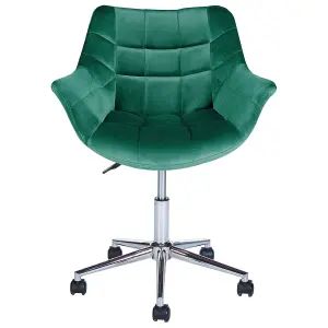 Desk Chair Velvet Emerald Green LABELLE