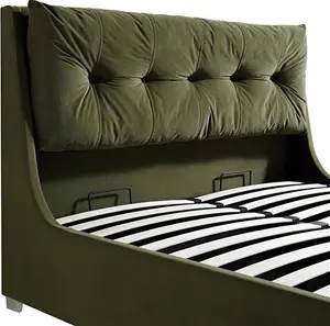 Hadley Moss Green Velvet Ottoman Storage Bed King - Daals - Beds