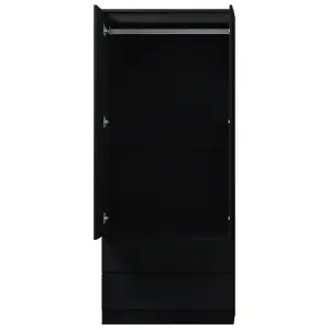 Matt Black 2 Door 2 Drawer Combination Wardrobe