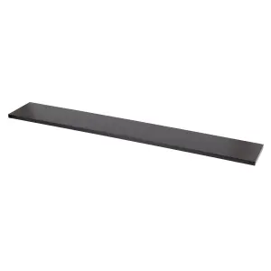 GoodHome Rigga Satin black Rectangular Floating shelf (L)118cm x (D)19cm