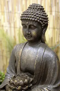 Primrose Blossoming Buddha Water Feature with Lights 57cm