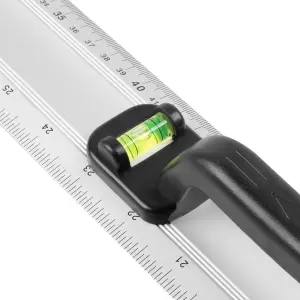 Hardys 1000mm Aluminium Metal Ruler & Spirit Level with Handle - CM, MM and Inch Measurements - 90 and 180 Degree Spirit Gauges