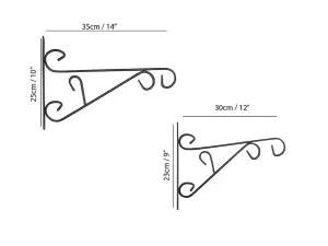 Curved Design Hanging Basket Bracket - 14"