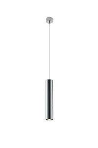 Luminosa Fluke Slim Round Ceiling Pendant, Glass, Chrome, GU10