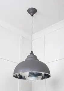 Hammered Nickel Harborne Pendant in Bluff