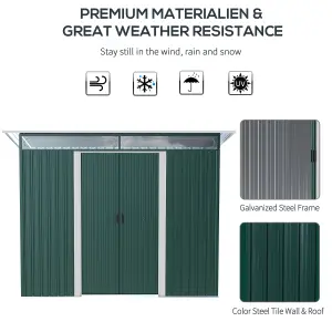 Outsunny Garden Shed Outdoor Storage Tool Organizer w/ Double Sliding Door