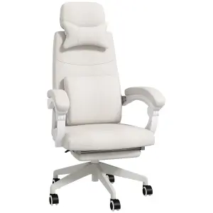 Vinsetto Home Office Chair Reclining Computer Chair w/ Lumbar Support White