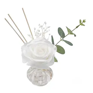 Blush Suede Scented Diffuser with an Artificial Rose. 100ml